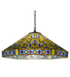 25"W Elizabethan Mission Tiffany Pendant