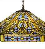 25"W Elizabethan Mission Tiffany Pendant