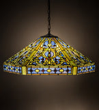25"W Elizabethan Mission Tiffany Pendant