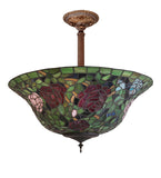 20"W Tiffany Rosebush Floral Semi-Flushmount