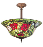 20"W Tiffany Rosebush Floral Semi-Flushmount