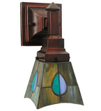 5"W Mackintosh Leaf Tiffany Arts & Crafts Wall Sconce