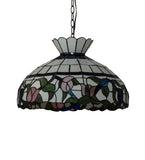 20"W Rose Vine Stained Glass Pendant