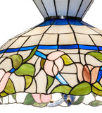 20"W Rose Vine Stained Glass Pendant