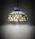 20"W Rose Vine Stained Glass Pendant