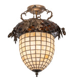 16"W Oak Leaf & Acorn Flushmount