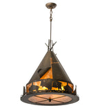 24"W Teepee W/Buffalo Pendant-