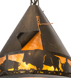 24"W Teepee W/Buffalo Pendant-