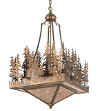 20"Sq Pine Lake Rustic Inverted Pendant