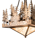 20"Sq Pine Lake Rustic Inverted Pendant