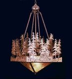 20"Sq Pine Lake Rustic Inverted Pendant