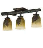 23"L Northwoods Pinecone 3 Lt Hand Painted Semi-Flushmount
