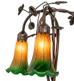58"H Amber/Green Pond Lily 3 Lt Floor Lamp