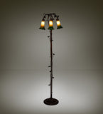 58"H Amber/Green Pond Lily 3 Lt Floor Lamp