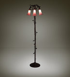 58"H Pink Pond Lily 3 Lt Floor Lamp