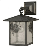 9"W Seneca Winter Pine Outdoor Hanging Wall Sconce