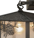 9"W Seneca Winter Pine Outdoor Hanging Wall Sconce