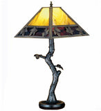 223"H Mission Maple Leaf Apple Tree Table Lamp