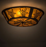 22"W Rustic Reeds & Cattails Flushmount