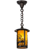 8"W Fulton Apple Blossom Outdoor Pendant