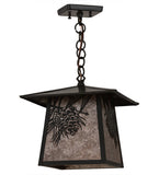 12"Sq Stillwater Winter Pine Outdoor Pendant