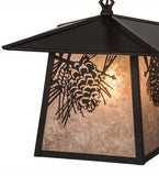 12"Sq Stillwater Winter Pine Outdoor Pendant