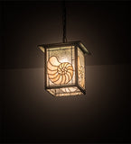 9"Sq Nautilus Coastal Pendant