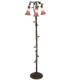 58"H Lavender Pond Lily 3 Lt Floor Lamp