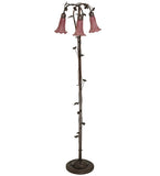 58"H Lavender Pond Lily 3 Lt Floor Lamp