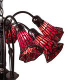24"W Tiffany Pond Lily 7 Lt Chandelier