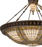 45"W Fleur-de-lis Tiffany Victorian Inverted Pendant