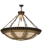 45"W Fleur-de-lis Tiffany Victorian Inverted Pendant