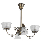 28"L Revival Gas & Electric 4 Lt Oblong Chandelier