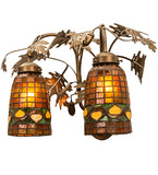 18"W Tiffany Acorn 2 Lt Oak Leaf Wall Sconce