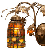 18"W Tiffany Acorn 2 Lt Oak Leaf Wall Sconce