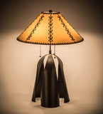 23"H Sedona Faux Leather Shade Southwest Table Lamp