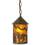 6"W Running Horse Western Mini Pendant