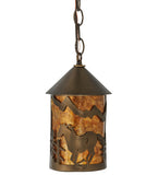 6"W Running Horse Western Mini Pendant