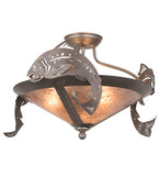 24"W Catch Of The Day Trout Semi-Flushmount