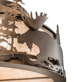 24"W Moose At Dusk Wildlife Flushmount