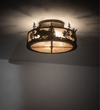 24"W Moose At Dusk Wildlife Flushmount