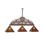 76"L Mountain Pine 3 Lt Kitchen Island Lighting