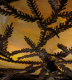 19"W Rustic Lodge Pine Branch Flushmount