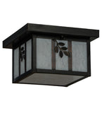10"Sq Hyde Park Sprig Outdoor Flushmount