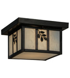 10"Sq Hyde Park Sprig Outdoor Flushmount