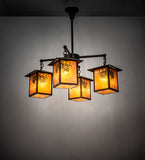 32"W Seneca Winter Pine 4 Lt Lodge Chandelier