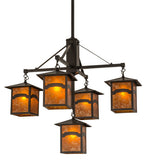 37"W Seneca Mountain View 5 Lt Mission Chandelier