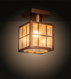 6"Sq Hudson Welcome Lantern Outdoor Flushmount