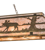 48"L Moose At Lake Island/Billiard Oblong Wildlife Pendant