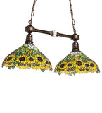 35"L Wild Sunflower 2 Lt Island Pendant